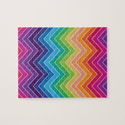 Rainbow Zickzack Pattern Moderne Geschenke Puzzle (Horizontal)