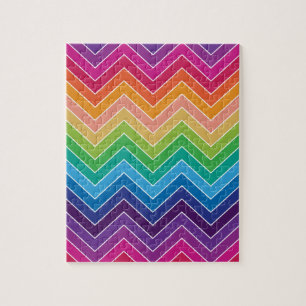 Rainbow Zickzack Pattern Moderne Geschenke Puzzle