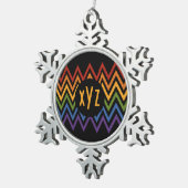 Rainbow Zickzack Pattern Sonderschmuck Schneeflocken Zinn-Ornament (Rechts)