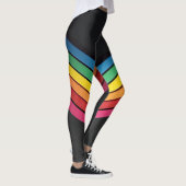 Rainbow-Zickzack Streifen auf einem schwarzen Hint Leggings (Rechts)