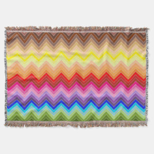 Rainbow Zig Zag Decke