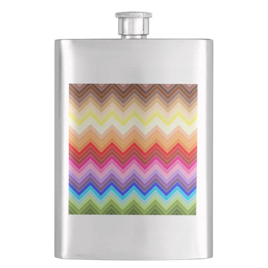Rainbow Zig Zag Flachmann (Vorderseite)