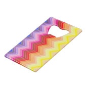 Rainbow Zig Zag Geldbeutel Flaschenöffner (Rückseite Schrägansicht)