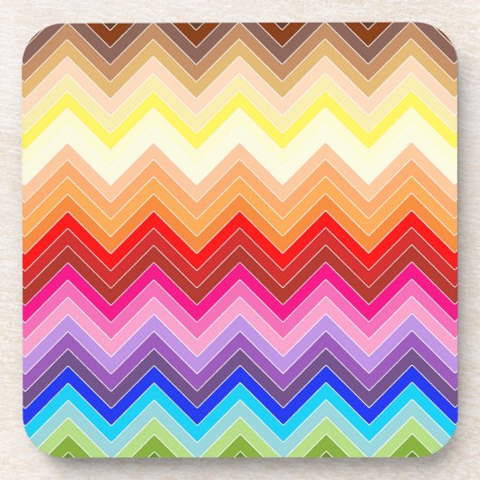 Rainbow Zig Zag Getränkeuntersetzer (Vorderseite)