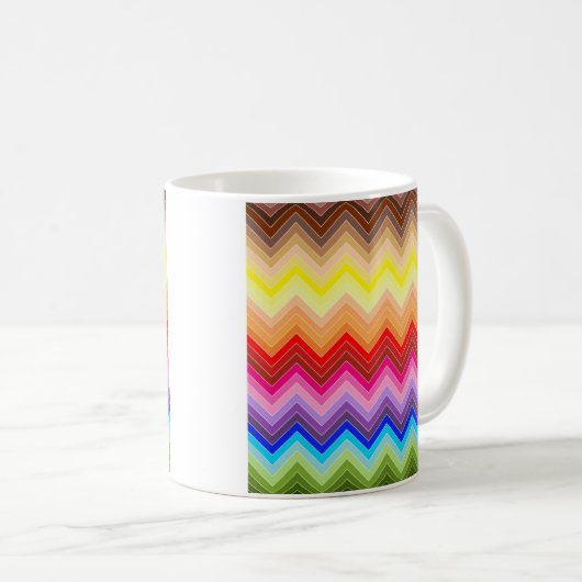 Rainbow Zig Zag Kaffeetasse (VorderseiteRechts)