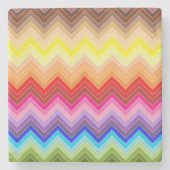 Rainbow Zig Zag Steinuntersetzer (Vorderseite)