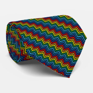 RAINBOW Zigzag Muster - anpassbarer Hintergrund Krawatte