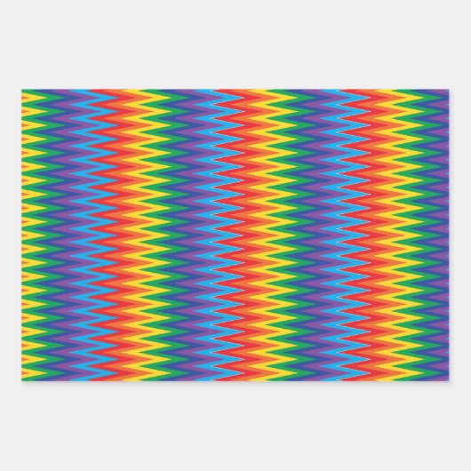 Rainbow Zigzag Muster Geschenkpapier Set (Vorderseite)