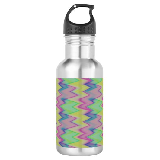 Rainbow Zigzags Edelstahlflasche (Vorderseite)