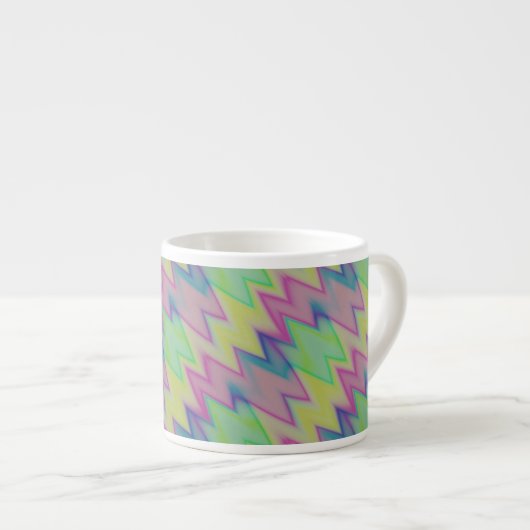 Rainbow Zigzags Espressotasse (Vorderseite Rechts)