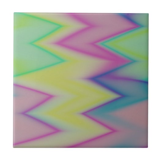Rainbow Zigzags Fliese (Vorderseite)