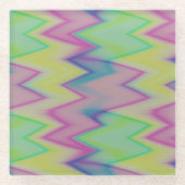 Rainbow Zigzags Glasuntersetzer (Vorderseite)