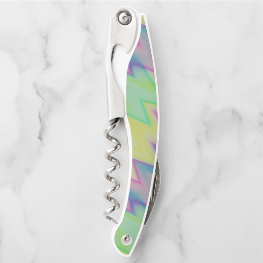 Rainbow Zigzags Kellnermesser (Vorderseite)