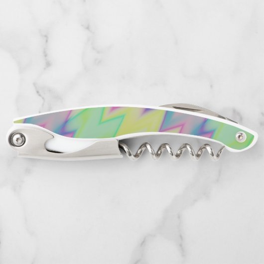 Rainbow Zigzags Kellnermesser (Vorderseite)