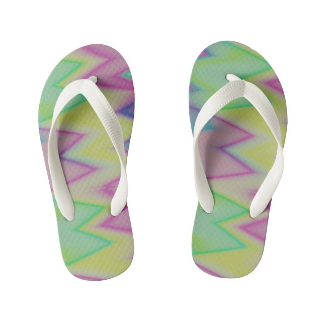 Rainbow zigzags kinderbadesandalen (Fußbett)