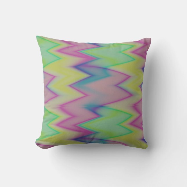 Rainbow Zigzags Kissen (Vorderseite)