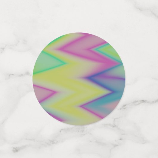 Rainbow Zigzags Konfetti (Klein Vorderseite)