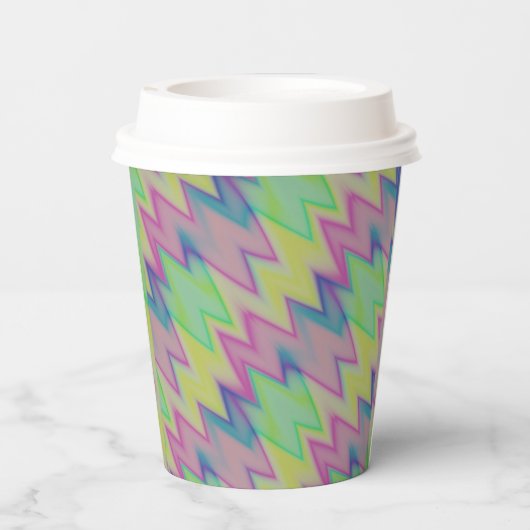 Rainbow Zigzags Pappbecher (Rückseite)