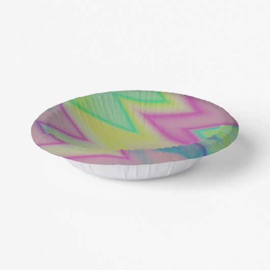 Rainbow Zigzags Pappteller (Gewinkelt)