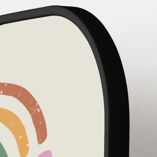 Rainbow-Zitat für Retro-Boho Pickleball Schläger (Linke Seite)