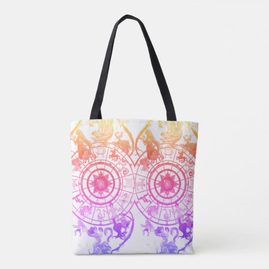 Rainbow Zodiac Astrological Signs on a Tote Bag Tasche (Rückseite)
