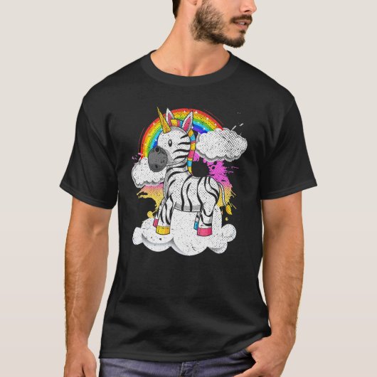 Rainbow Zoo Animal Fantasy Creature Zebracorn Zebr T-Shirt (Vorderseite)