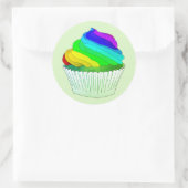 Rainbow Zuckerguss Cupcake Runder Aufkleber (Tasche)