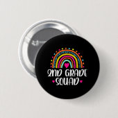 Rainbow Zurück zum zweiten Grade Squad Teacher Button (Vorne & Hinten)