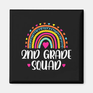 Rainbow Zurück zum zweiten Grade Squad Teacher Magnet