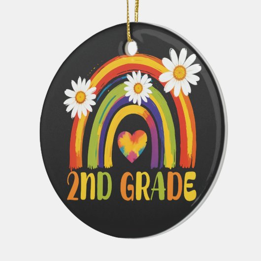 Rainbow zurück zur Schule 2. Klasse Keramik Ornament (Links)