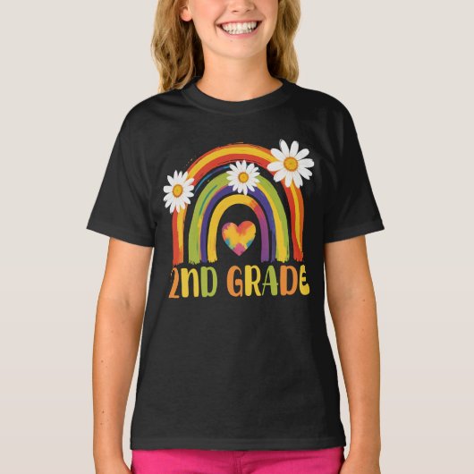 Rainbow zurück zur Schule 2. Klasse T-Shirt (Vorderseite)
