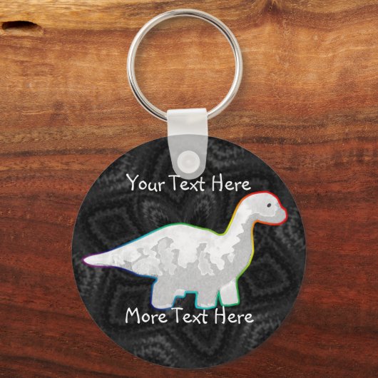 Rainbowed Dinosaur Schlüsselanhänger (Vorderseite)