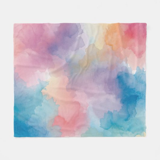 Rainbowed WaterColour Fleecedecke (Vorderseite (Horizontal))
