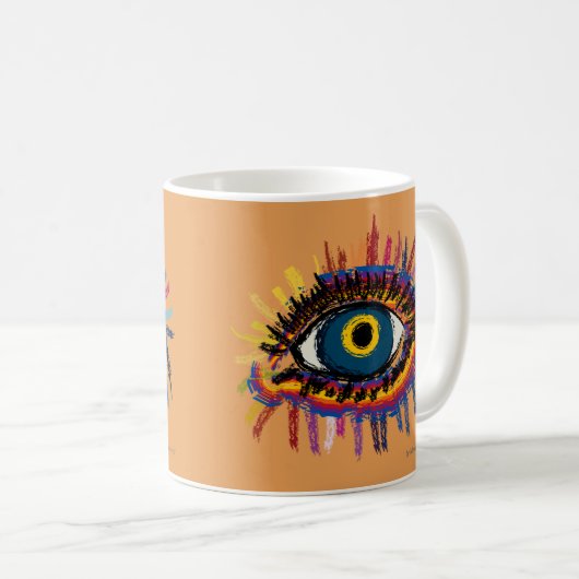Rainboweye - orange kaffeetasse (VorderseiteRechts)