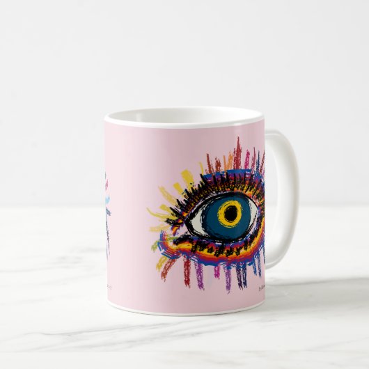 Rainboweye - rosé kaffeetasse (VorderseiteRechts)