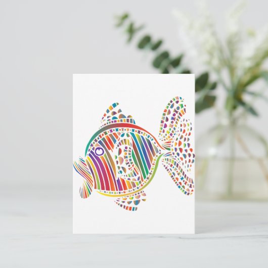 RainbowFish Grußkarte Postkarte (Stehend Vorderseite)