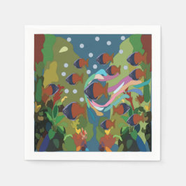 Rainbowfish Under The Sea Aquatische Geburtstagsfe Serviette