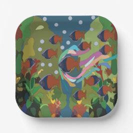 Rainbowfish Unter dem Meer Aquatische Geburtstagsf Pappteller