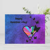 Rainbowheart und Butterfly Karte (Stehend Vorderseite)