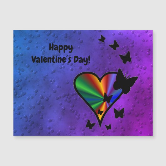 Rainbowheart und Butterfly Magnetkarte (Vorderseite)