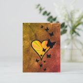 Rainbowheart und Butterfly Postkarte (Stehend Vorderseite)