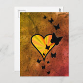 Rainbowheart und Butterfly Postkarte (Vorne/Hinten)