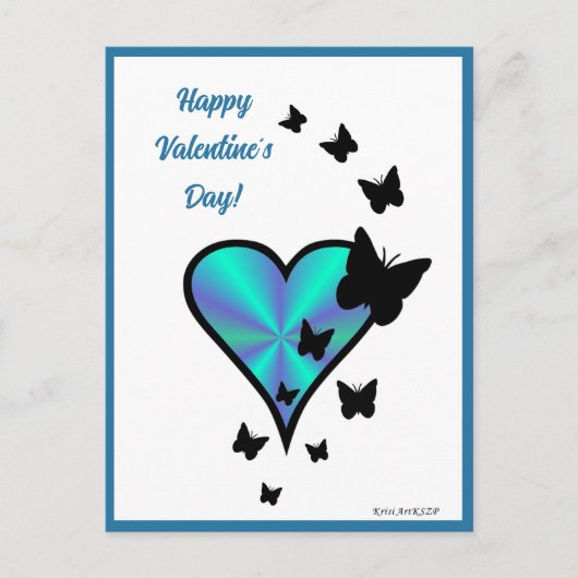 Rainbowheart und Butterfly Postkarte (Vorderseite)