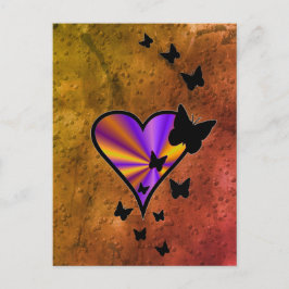 Rainbowheart und Butterfly Postkarte