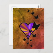Rainbowheart und Butterfly Postkarte (Vorne/Hinten)