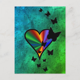 Rainbowheart und Butterfly Postkarte