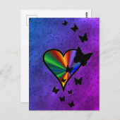 Rainbowheart und Butterfly Postkarte (Vorne/Hinten)