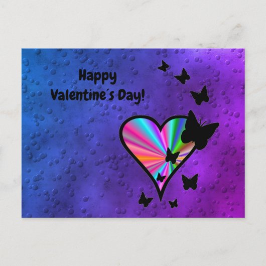 Rainbowheart und Butterfly Postkarte (Vorderseite)
