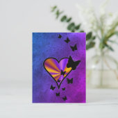 Rainbowheart und Butterfly Postkarte (Stehend Vorderseite)