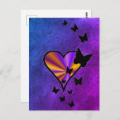 Rainbowheart und Butterfly Postkarte (Vorne/Hinten)